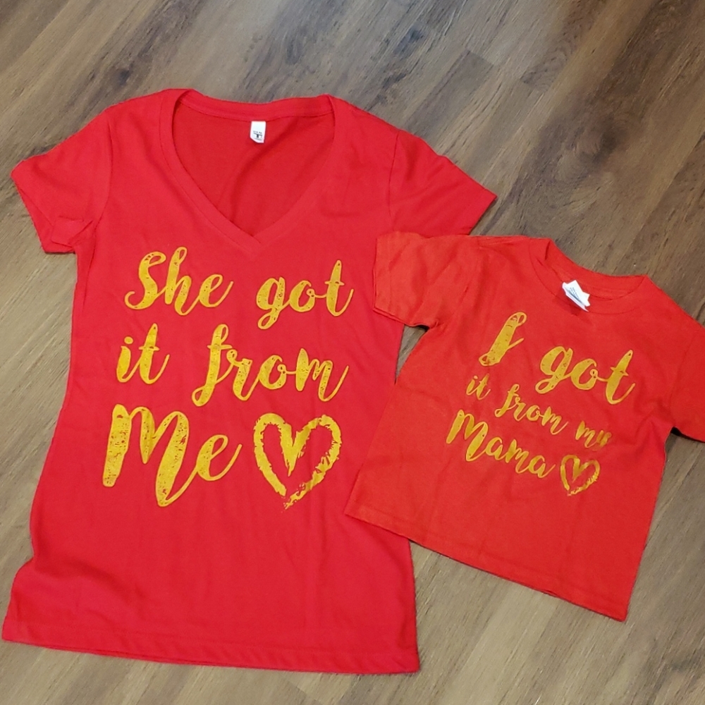 Mommy and me tshirts small 2T got it from my mama